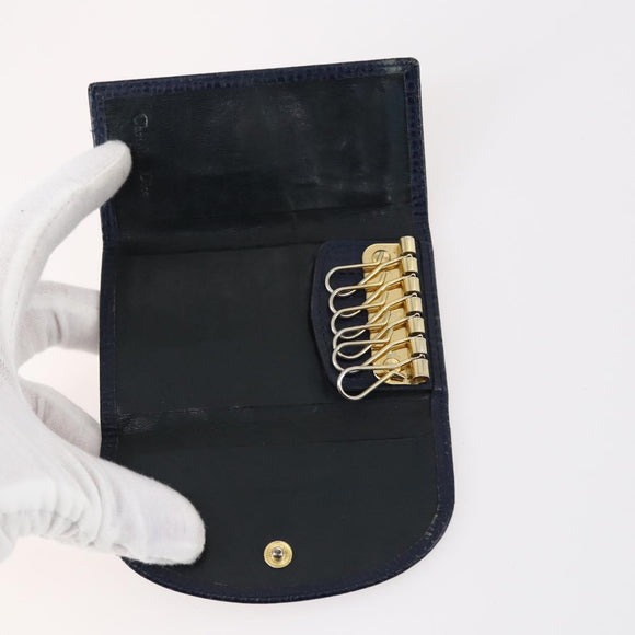 Christian Dior Trotter Canvas Key Case Leather Canvas PVC 10set Beige Auth CB116