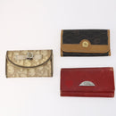 Christian Dior Trotter Canvas Key Case Leather Canvas PVC 10set Beige Auth CB116-2