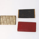 Christian Dior Trotter Canvas Key Case Leather Canvas PVC 10set Beige Auth CB116-3