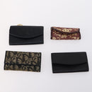 Christian Dior Trotter Canvas Key Case Leather Canvas PVC 10set Beige Auth CB116-7