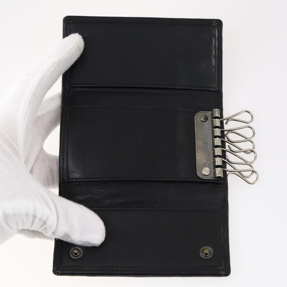 Christian Dior Trotter Canvas Key Case Leather Canvas PVC 10set Beige Auth CB116