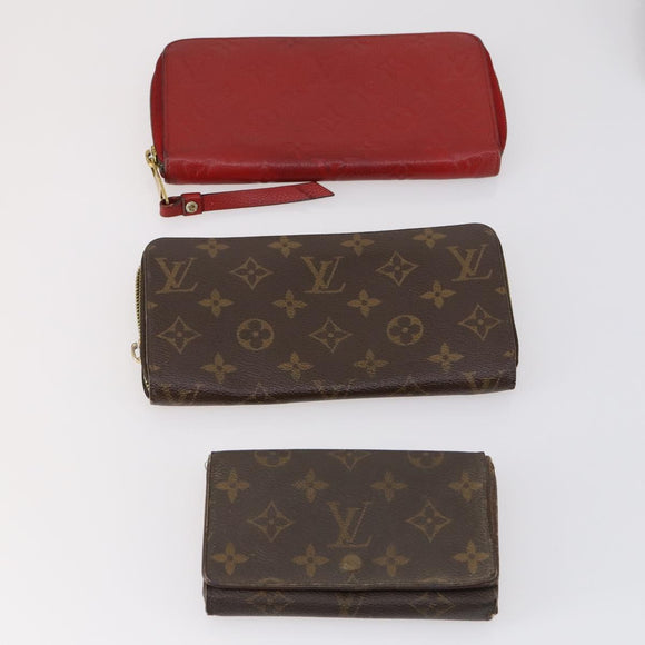 LOUIS VUITTON Monogram Empreinte Wallet 10 Set Red LV Auth CB123