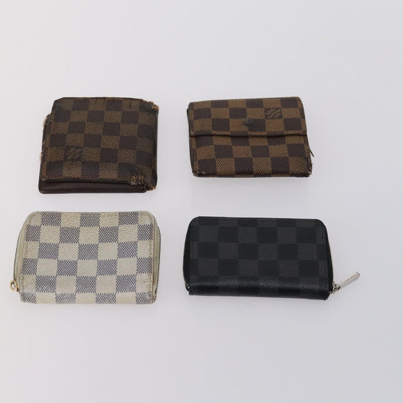 LOUIS VUITTON Damier Ebene Azur Graphite Wallet 10 Set LV Auth CB128