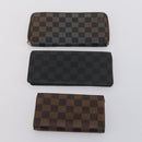 LOUIS VUITTON Damier Ebene Azur Graphite Wallet 10 Set LV Auth CB128-8