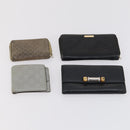 GUCCI GG Canvas Guccissima Wallet Leather 10 Set Beige Black Auth CB131-12