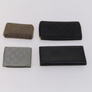 GUCCI GG Canvas Guccissima Wallet Leather 10 Set Beige Black Auth CB131-13
