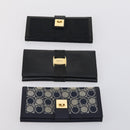 Salvatore Ferragamo Gancini Wallet Leather Canvas 10 Set Black Silver Auth CB133-10