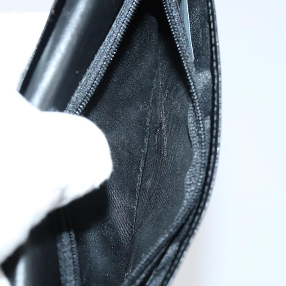 Salvatore Ferragamo Gancini Wallet Leather Canvas 10 Set Black Silver Auth CB133