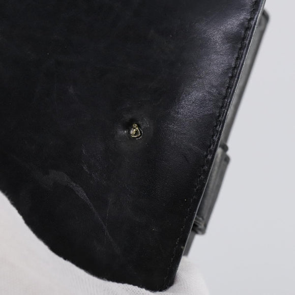 Salvatore Ferragamo Gancini Wallet Leather Canvas 10 Set Black Silver Auth CB133