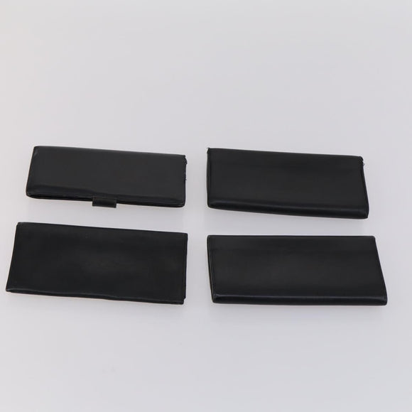 Salvatore Ferragamo Gancini Wallet Leather Canvas 10 Set Black Silver Auth CB133