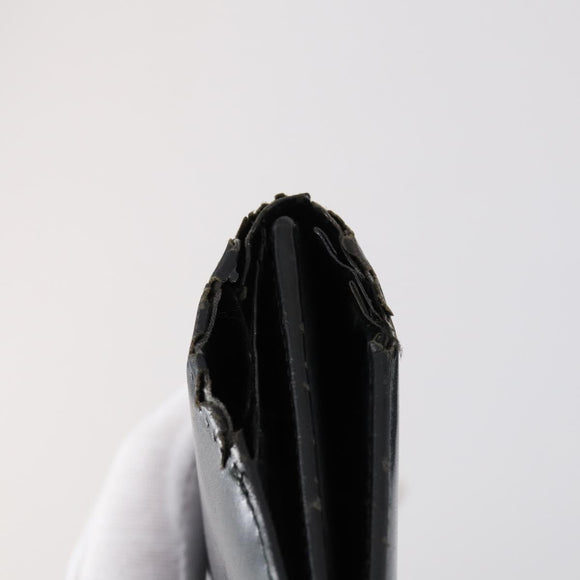 Salvatore Ferragamo Gancini Wallet Leather Canvas 10 Set Black Silver Auth CB133