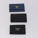 PRADA Key Case Saffiano Nylon 10 Set Pink Black blue Auth CB139-13