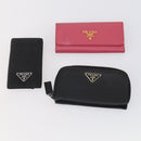 PRADA Key Case Saffiano Nylon 10 Set Pink Black blue Auth CB139-2