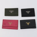 PRADA Key Case Saffiano Nylon 10 Set Pink Black blue Auth CB139-7