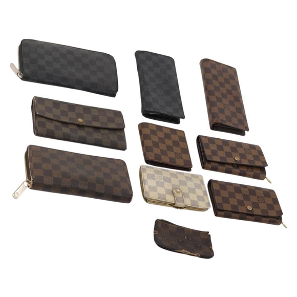 LOUIS VUITTON Damier Ebene Azur Graffit Wallet 10 Set LV Auth CB155