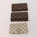 LOUIS VUITTON Damier Ebene Azur Graffit Wallet 10 Set LV Auth CB155-11