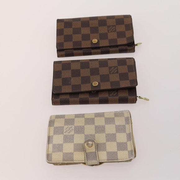 LOUIS VUITTON Damier Ebene Azur Graffit Wallet 10 Set LV Auth CB155