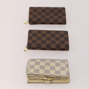 LOUIS VUITTON Damier Ebene Azur Graffit Wallet 10 Set LV Auth CB155-12