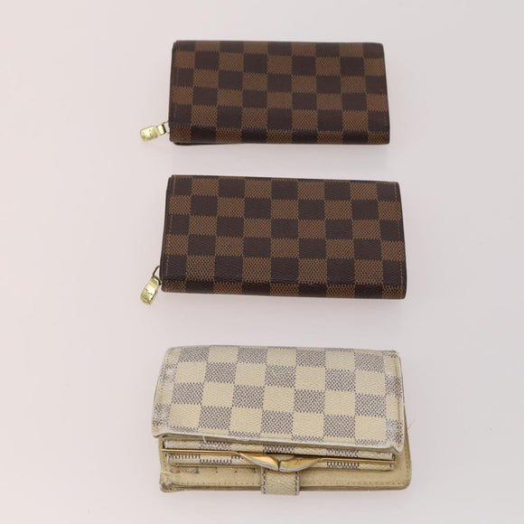 LOUIS VUITTON Damier Ebene Azur Graffit Wallet 10 Set LV Auth CB155