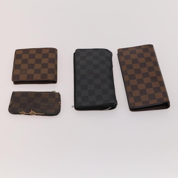 LOUIS VUITTON Damier Ebene Azur Graffit Wallet 10 Set LV Auth CB155
