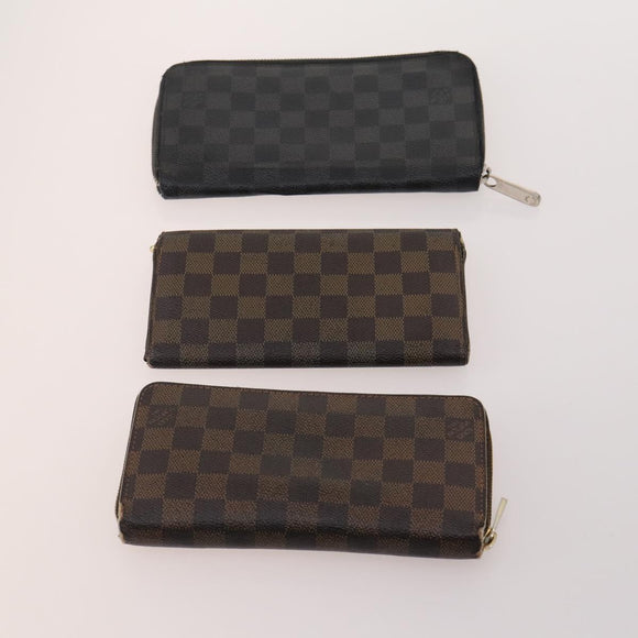 LOUIS VUITTON Damier Ebene Azur Graffit Wallet 10 Set LV Auth CB155