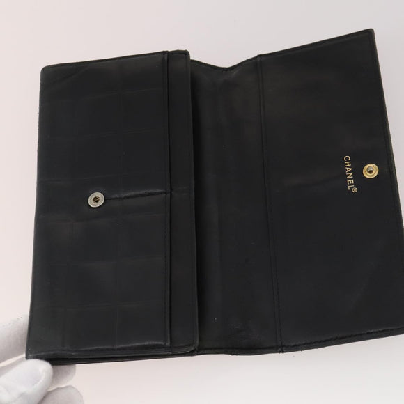 CHANEL Wallet Caviar Skin 10 Set Black Beige purple CC Auth CB156
