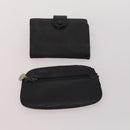 CHANEL Wallet Caviar Skin 10 Set Black Beige purple CC Auth CB156-24