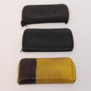 BOTTEGA VENETA INTRECCIATO Wallet Leather 10 Set Black Brown yellow Auth CB158-10