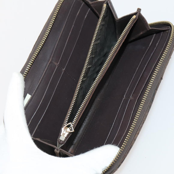 BOTTEGA VENETA INTRECCIATO Wallet Leather 10 Set Black Brown yellow Auth CB158