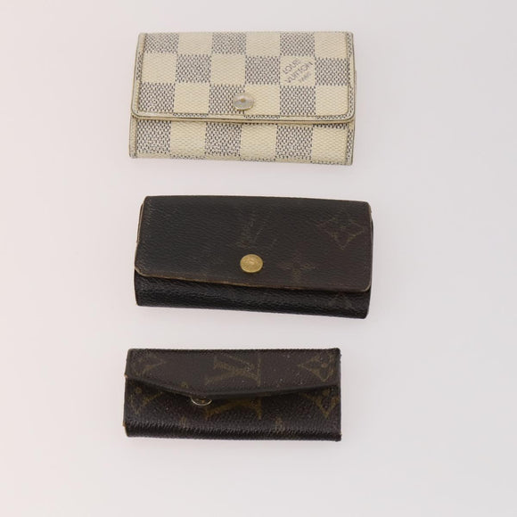 LOUIS VUITTON Monogram Damier Azur Graphite Key Case 10 Set LV Auth CB164