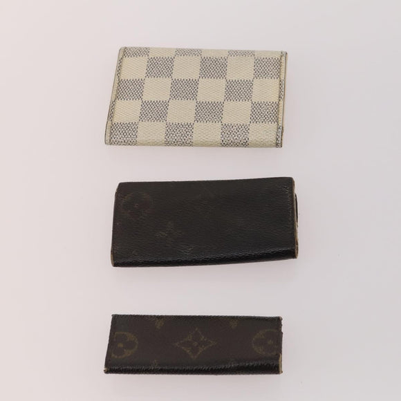 LOUIS VUITTON Monogram Damier Azur Graphite Key Case 10 Set LV Auth CB164