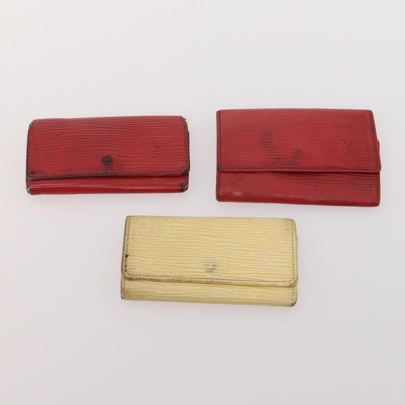 LOUIS VUITTON Epi Key Case 10 Set Blue Black Red LV Auth CB166