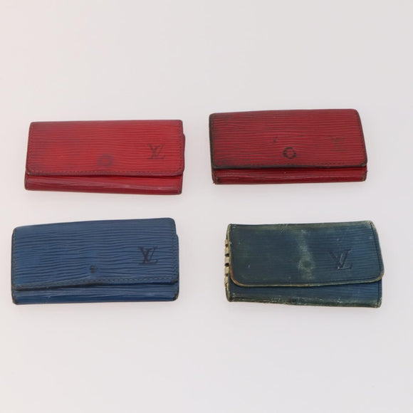 LOUIS VUITTON Epi Key Case 10 Set Blue Black Red LV Auth CB166