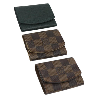 LOUIS VUITTON Damier Ebene Taiga Cuff Case 3 Set LV Auth CB169