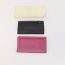CHANEL Wallet Caviar Skin 10 Set Black White pink CC Auth CB170-14