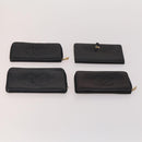 CHANEL Wallet Caviar Skin 10 Set Black White pink CC Auth CB170-2