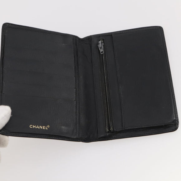 CHANEL Wallet Caviar Skin 10 Set Black White pink CC Auth CB170