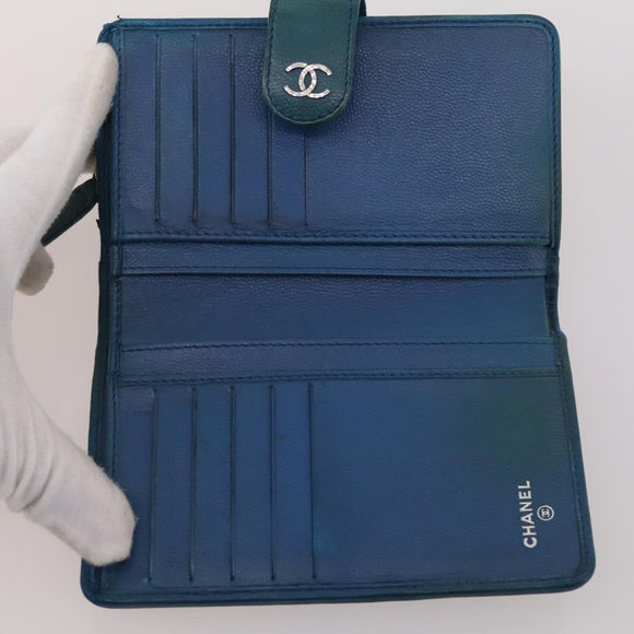 CHANEL Wallet Caviar Skin 10 Set Black White pink CC Auth CB170