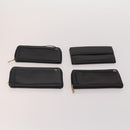 CHANEL Wallet Caviar Skin 10 Set Black White pink CC Auth CB170-3