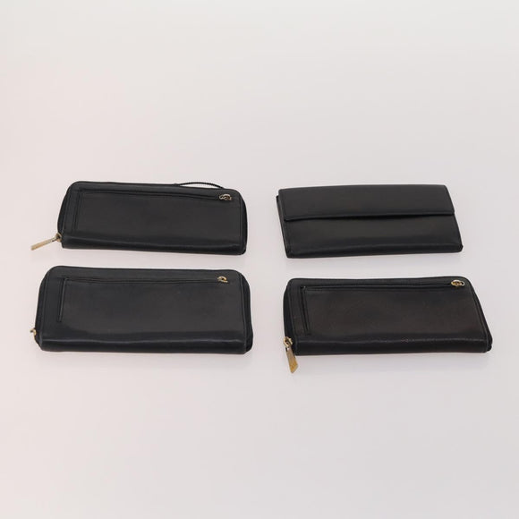 CHANEL Wallet Caviar Skin 10 Set Black White pink CC Auth CB170