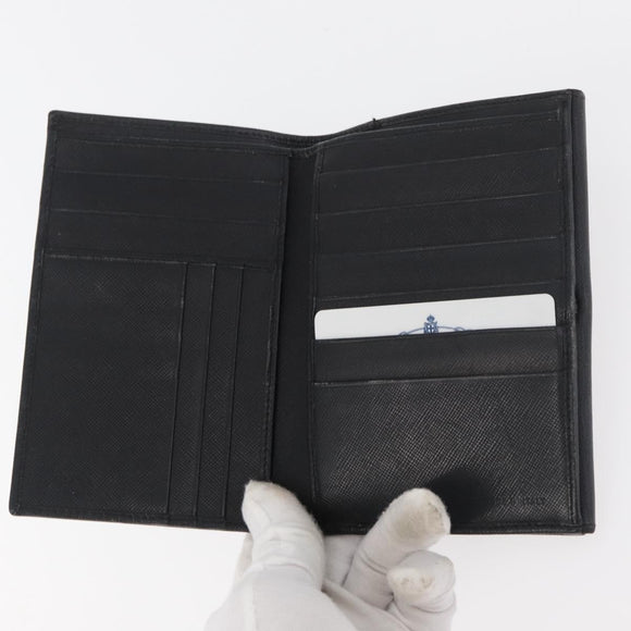 PRADA Wallet Leather 10 Set Black Red Navy Auth CB171