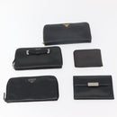 PRADA Wallet Leather 10 Set Black Red Navy Auth CB171-2