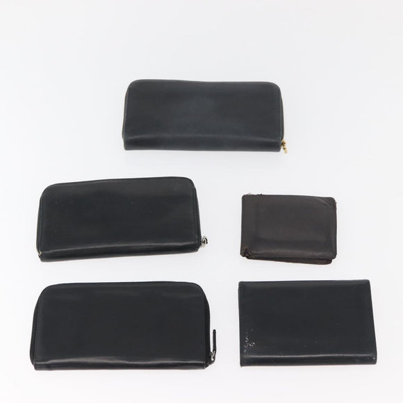 PRADA Wallet Leather 10 Set Black Red Navy Auth CB171