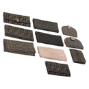 FENDI Zucca Canvas Geldbörse 10er Set Schwarz Braun Auth CB172-1