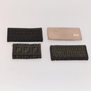 FENDI Zucca Canvas Geldbörse 10er Set Schwarz Braun Auth CB172-11
