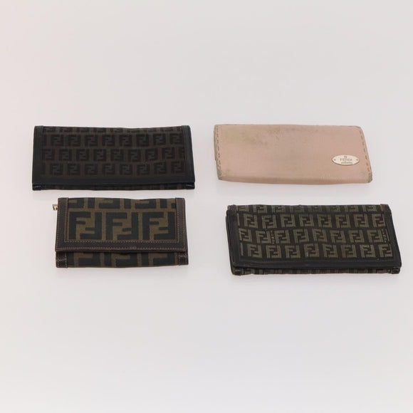 FENDI Zucca Canvas Geldbörse 10er Set Schwarz Braun Auth CB172