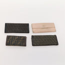FENDI Zucca Canvas Geldbörse 10er Set Schwarz Braun Auth CB172-12