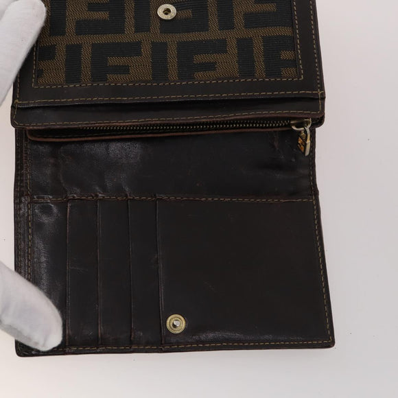 FENDI Zucca Canvas Geldbörse 10er Set Schwarz Braun Auth CB172