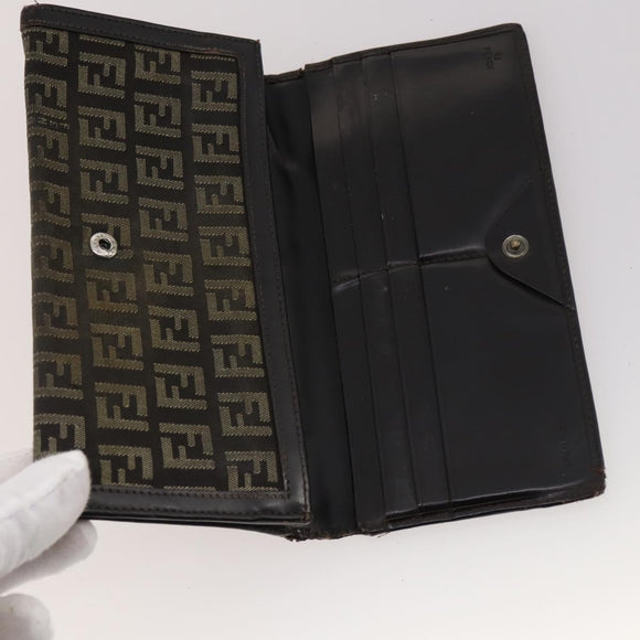 FENDI Zucca Canvas Geldbörse 10er Set Schwarz Braun Auth CB172