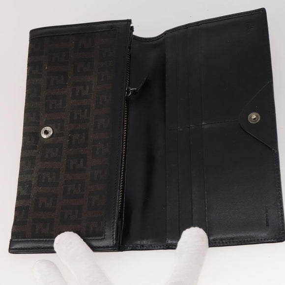 FENDI Zucca Canvas Geldbörse 10er Set Schwarz Braun Auth CB172